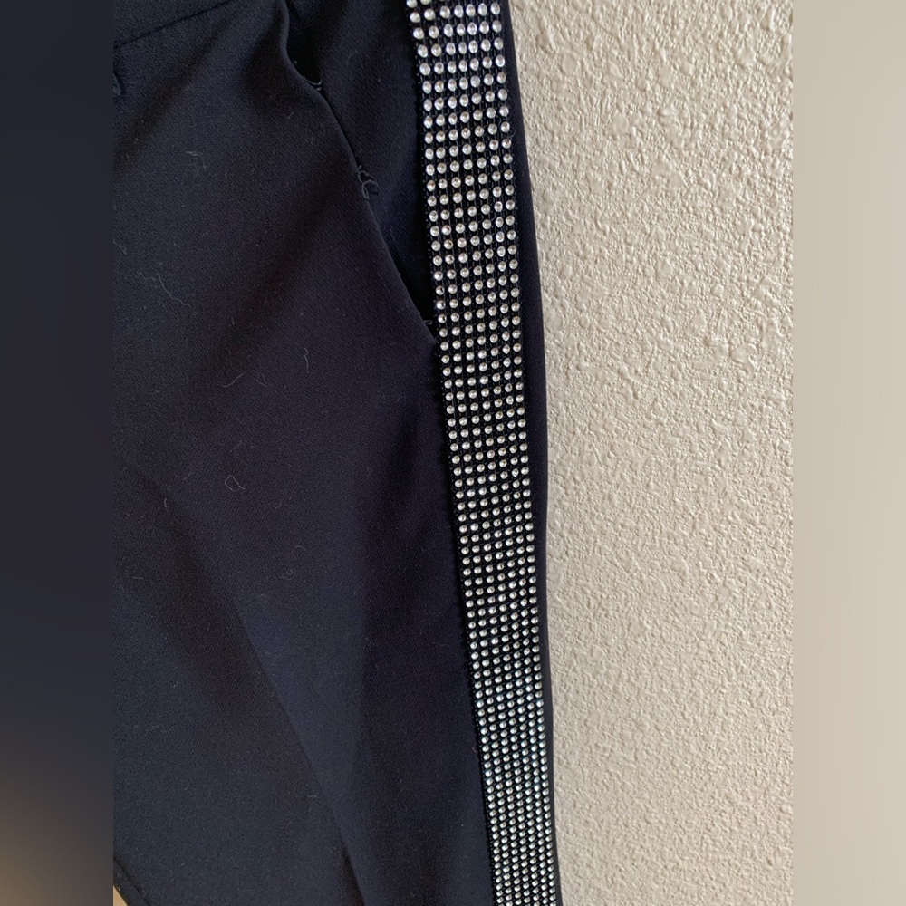 THE FLARE Black Dress Pants With Rhinestone Strips On Sides 🌴 - Picture 4 of 8
